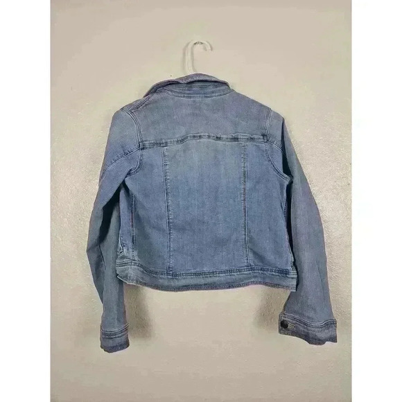 Cat And Jack Light Blue Long Sleeve Button Up Chest Pockets Denim Jacket - Picture 5 of 7